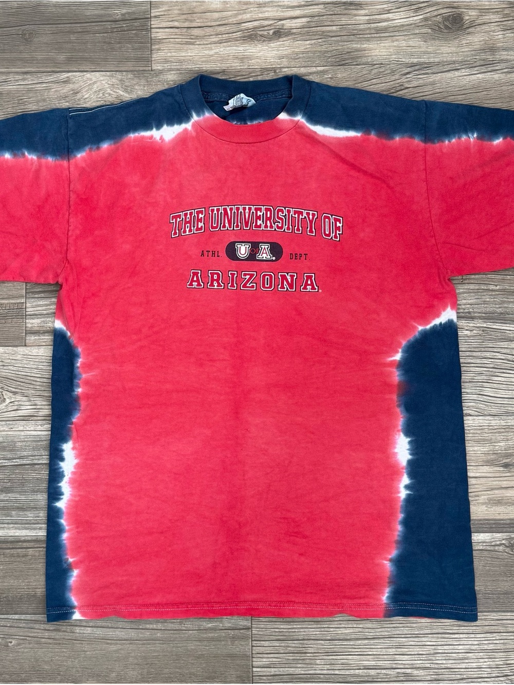 Vintage 90s University Arizona Wildcats Tie Dye Embroidered Tee TNT Large